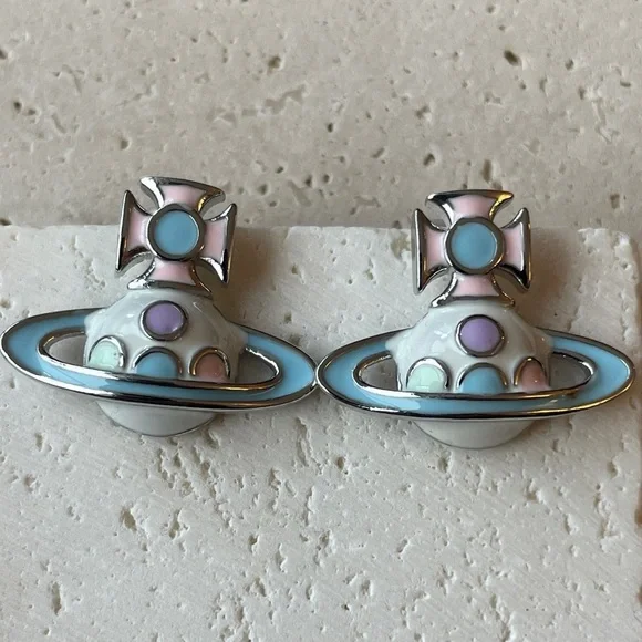 VIVIENNE Westwood Colorful Planetary Earrings - Picture 1 of 3